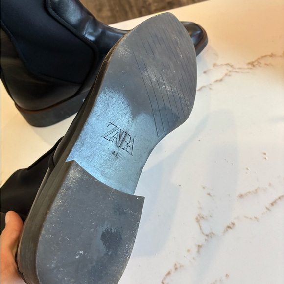 Zara Women's Flat Elastic Ankle Boots Black Size 41 - Picture 3 of 4